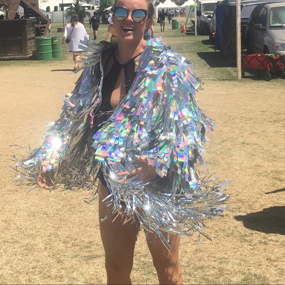 Handmade Holographic Festival Jacket Made To Order - Picture 6 of 6